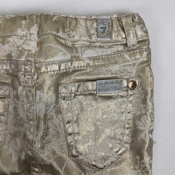 7 For All Mankind White and Gold  Baby Jeans 18M - Picture 4 of 6